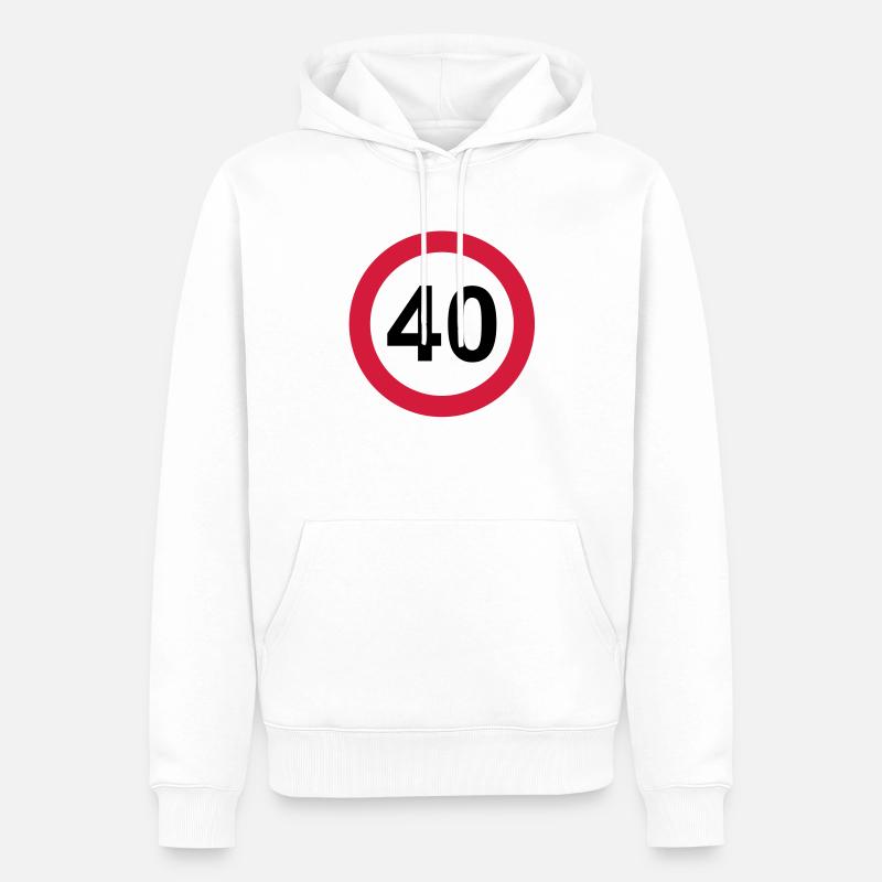 40er - Männer Premium Bio Hoodie - Weiß