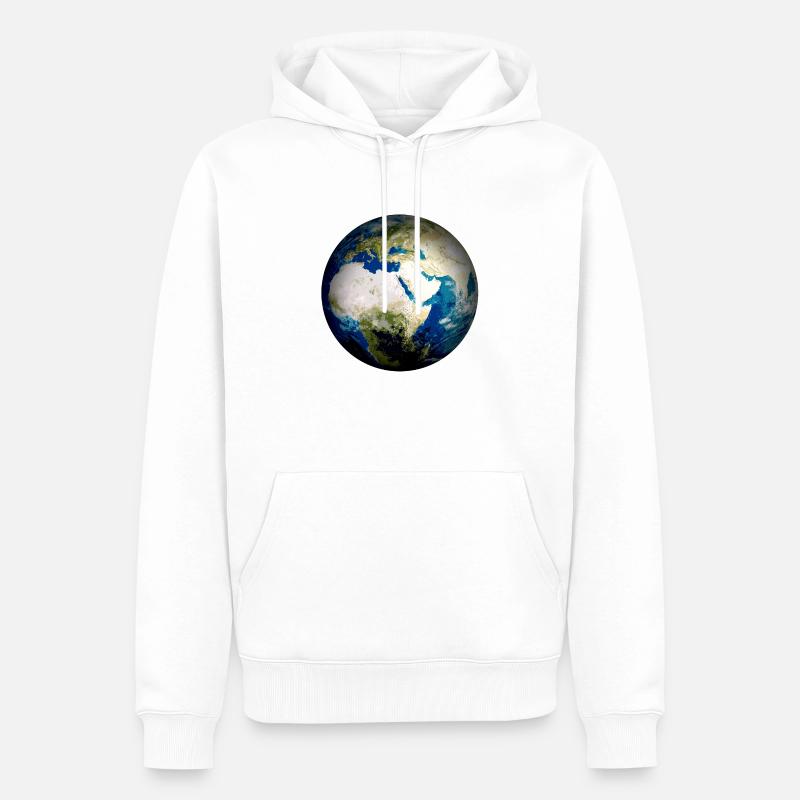 Weltkugel Erde - Männer Premium Bio Hoodie - Weiß