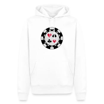 poker_chip_c3 - Sweat à capuche Premium bio Homme - blanc - Devant - Nico (187cm)
