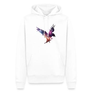 Rabe der Welten - Männer Premium Bio Hoodie - Weiß - Vorne - Nico (187cm)