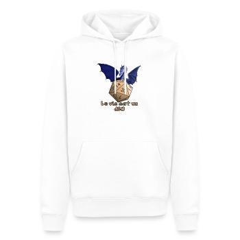 La vie est un jeu - Sweat à capuche Premium bio Homme - blanc - Devant - Nico (187cm)