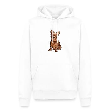 Yorkshire Picture Illustration Graphic - Sweat à capuche Premium bio Homme - blanc - Devant - Nico (187cm)