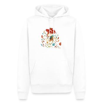 Herbst Pilz Glücksbringer - Männer Premium Bio Hoodie - Weiß - Vorne - Nico (187cm)