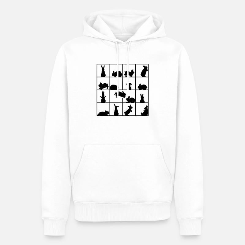 Lapin cube - Sweat à capuche Premium bio Homme - blanc