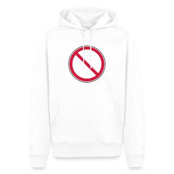 prohibition_sign - Männer Premium Bio Hoodie - Weiß - Vorne - Nico (187cm)