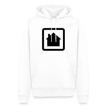 haus - Männer Premium Bio Hoodie - Weiß - Vorne - Nico (187cm)