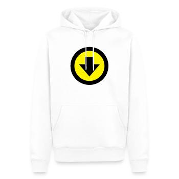 arrow down - Sweat à capuche Premium bio Homme - blanc - Devant - Nico (187cm)