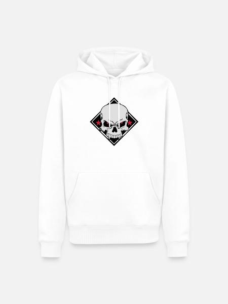 Evil Skull - Männer Premium Bio Hoodie - Weiß