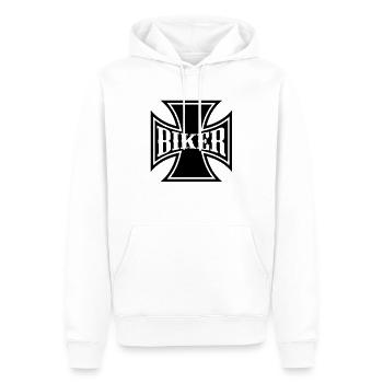 Biker cross - Männer Premium Bio Hoodie - Weiß - Vorne - Nico (187cm)