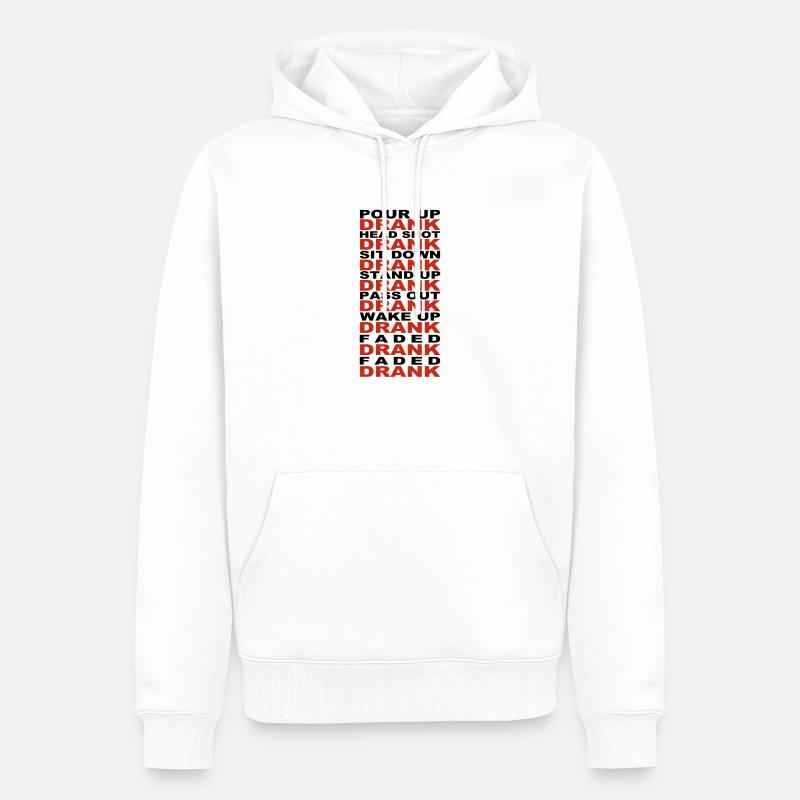 DRANK - Sweat à capuche Premium bio Homme - blanc