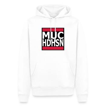 MUC München HDHSN Haidhausen on white - Männer Premium Bio Hoodie - Weiß - Vorne - Nico (187cm)