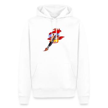 artiste fraise kawaii - Sweat à capuche Premium bio Homme - blanc - Devant - Nico (187cm)