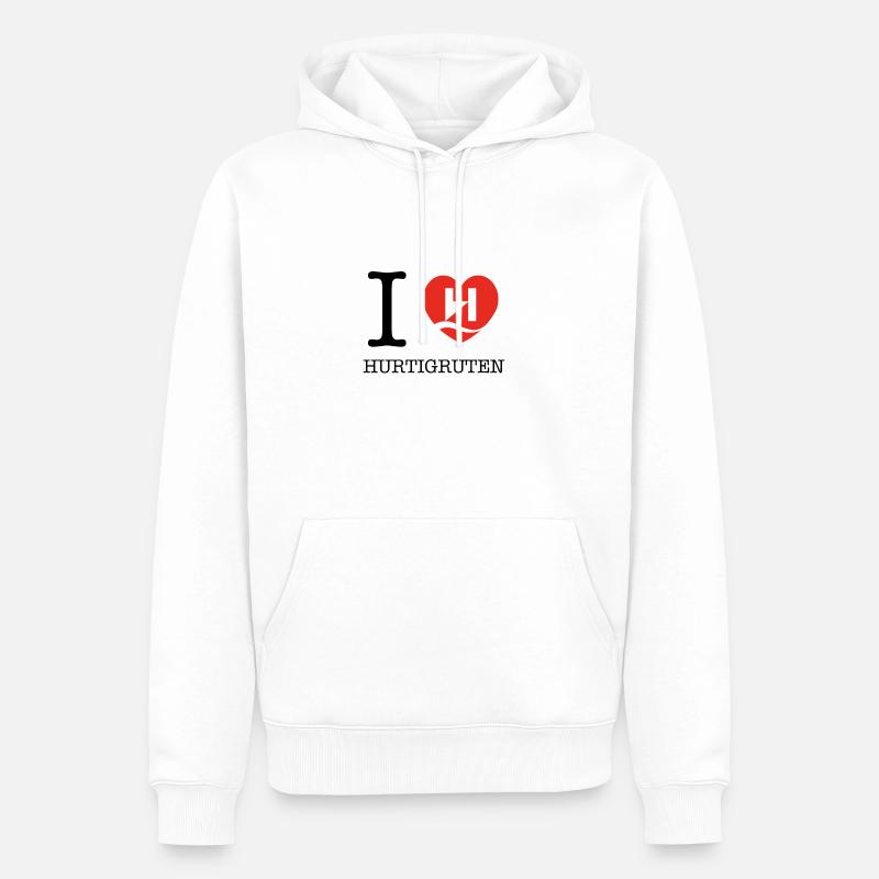 Hurtigruten Amour - Sweat à capuche Premium bio Homme - blanc