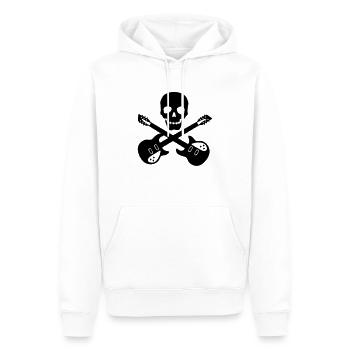 Skull Guitar - Sweat à capuche Premium bio Homme - blanc - Devant - Nico (187cm)