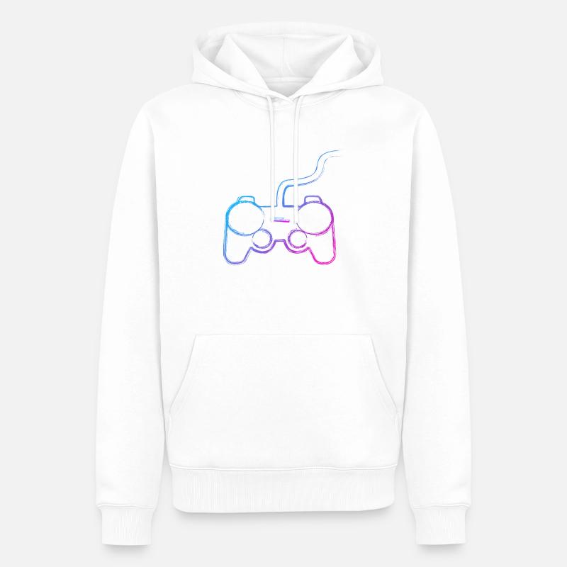 Graffiti-Controller - Männer Premium Bio Hoodie - Weiß