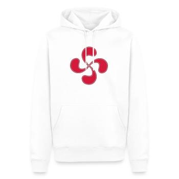 Baskische Quer 3 - Männer Premium Bio Hoodie - Weiß - Vorne - Nico (187cm)