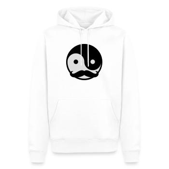 Mustache Yin Yang - Männer Premium Bio Hoodie - Weiß - Vorne - Nico (187cm)