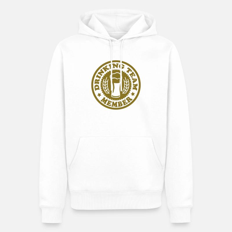 Drinking Team Member 01 - Sweat à capuche Premium bio Homme - blanc