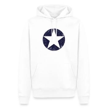 us air force star vintage - Sweat à capuche Premium bio Homme - blanc - Devant - Nico (187cm)
