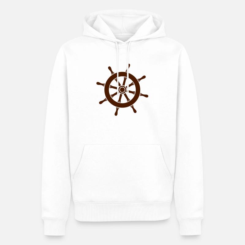 gouvernail de bateau à voile_3_a1 - Sweat à capuche Premium bio Homme - blanc