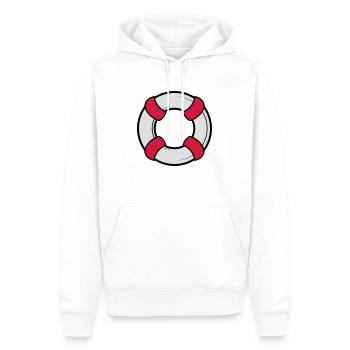 Rettungsring - Männer Premium Bio Hoodie - Weiß - Vorne - Nico (187cm)