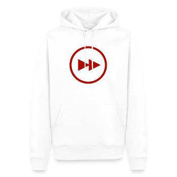 Fast forward red - Männer Premium Bio Hoodie - Weiß - Vorne - Nico (187cm)