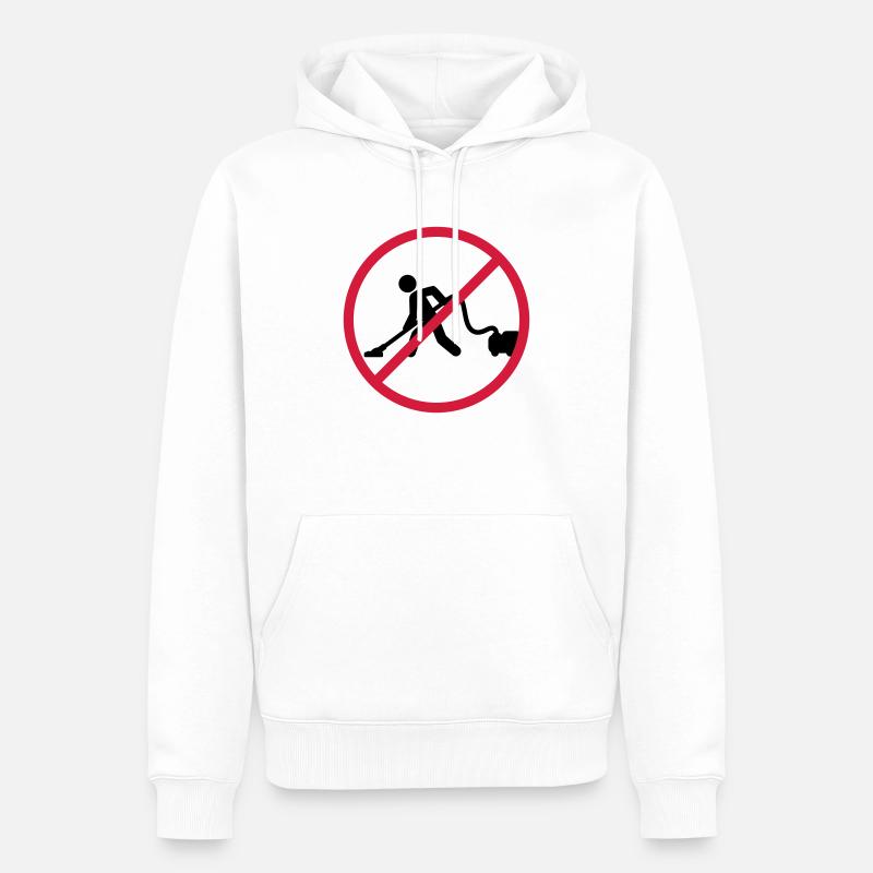 No Vacuuming - Männer Premium Bio Hoodie - Weiß