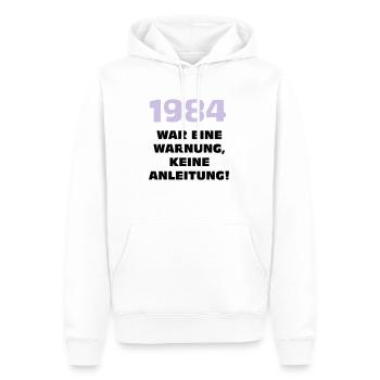 1984 war eine warnung - Männer Premium Bio Hoodie - Weiß - Vorne - Nico (187cm)