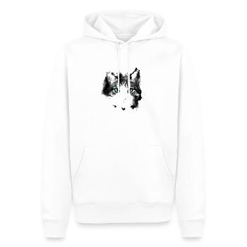 Yeux chat - Sweat à capuche Premium bio Homme - blanc - Devant - Nico (187cm)