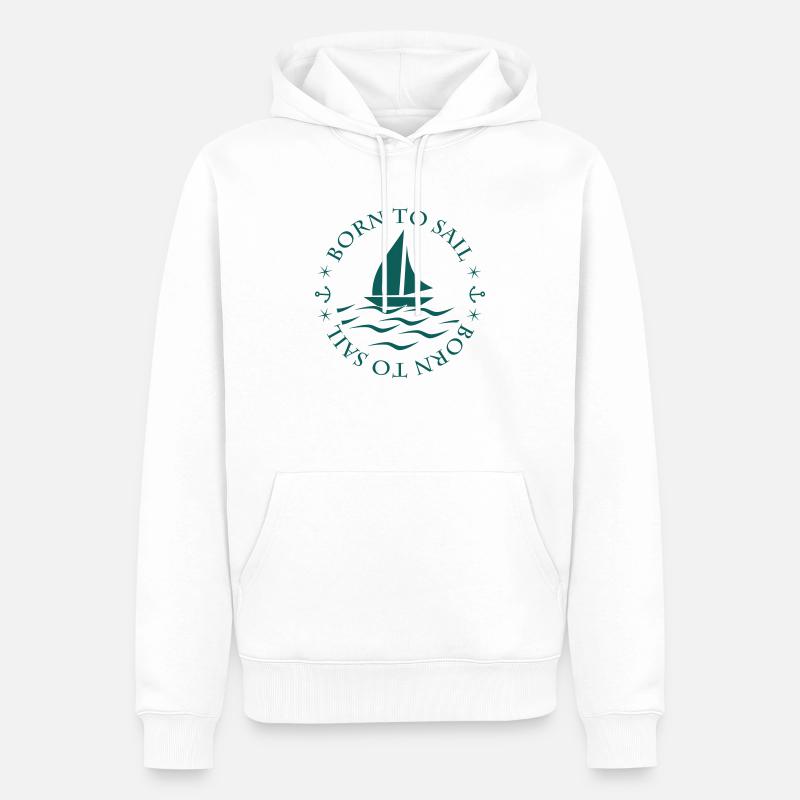 Voile - Sweat à capuche Premium bio Homme - blanc