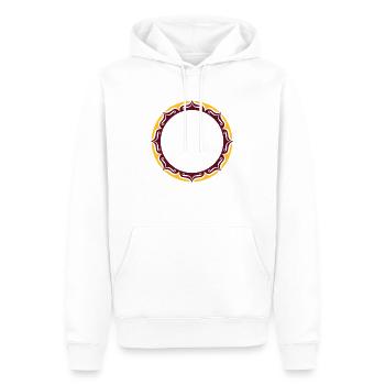 Lotus, Blume, Rahmen, Vorlage, Dein Text, Kreis, - Männer Premium Bio Hoodie - Weiß - Vorne - Nico (187cm)