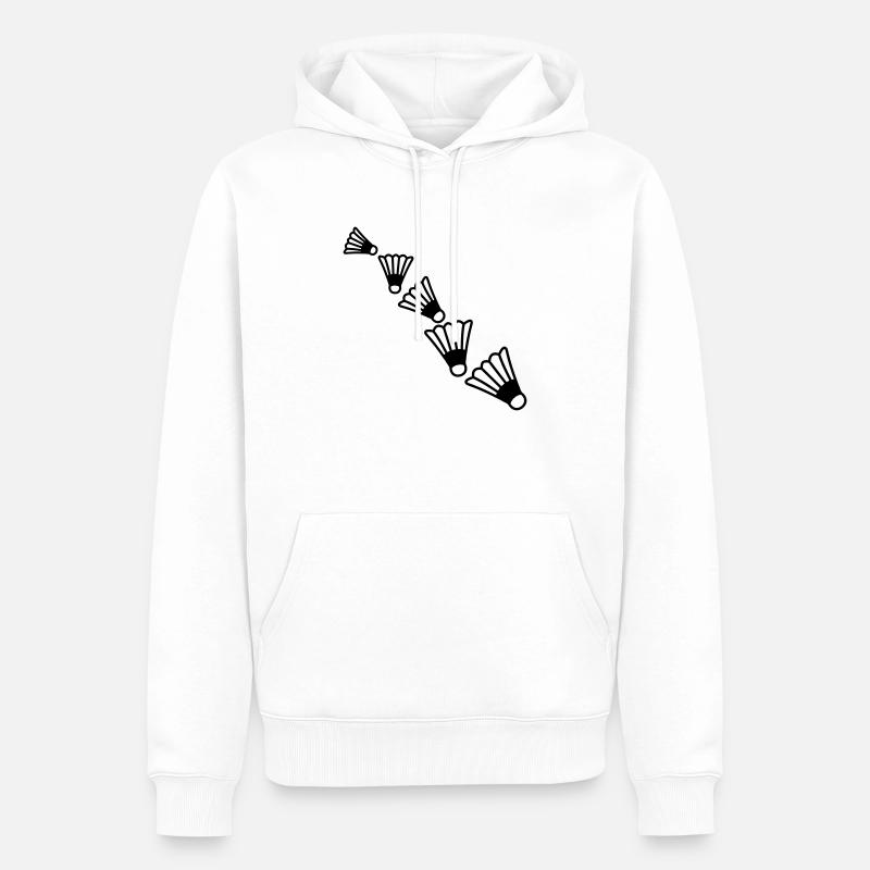 Badmintons Pattern - Männer Premium Bio Hoodie - Weiß