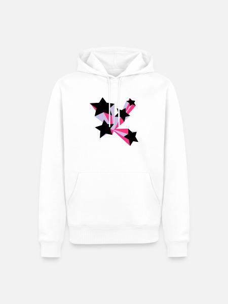 Sterne 3D - Männer Premium Bio Hoodie - Weiß