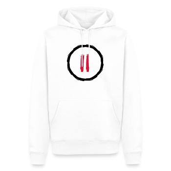 touche numéro 2 jouer musique boutons cercles anneaux - Sweat à capuche Premium bio Homme - blanc - Devant - Nico (187cm)