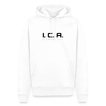 ICA Black - Men’s Premium Organic Hoodie - white - Front - Nico (187cm)