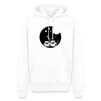 2 verträumte eulen - Männer Premium Bio Hoodie - Weiß - Vorne - Nico (187cm)