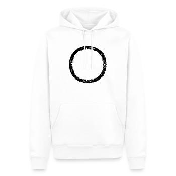 round circle ring round strip line bar bottom - Men’s Premium Organic Hoodie - white - Front - Nico (187cm)
