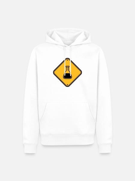 attention science bouclier note attention - Sweat à capuche Premium bio Homme - blanc