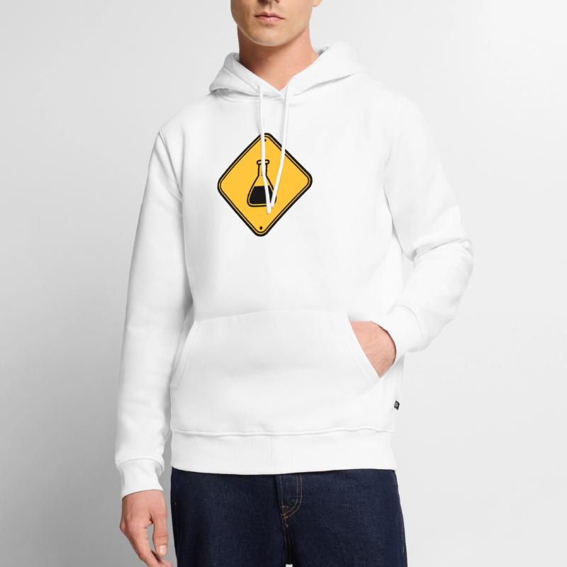 caution science shield note caution flues Men’s Premium Organic Hoodie
