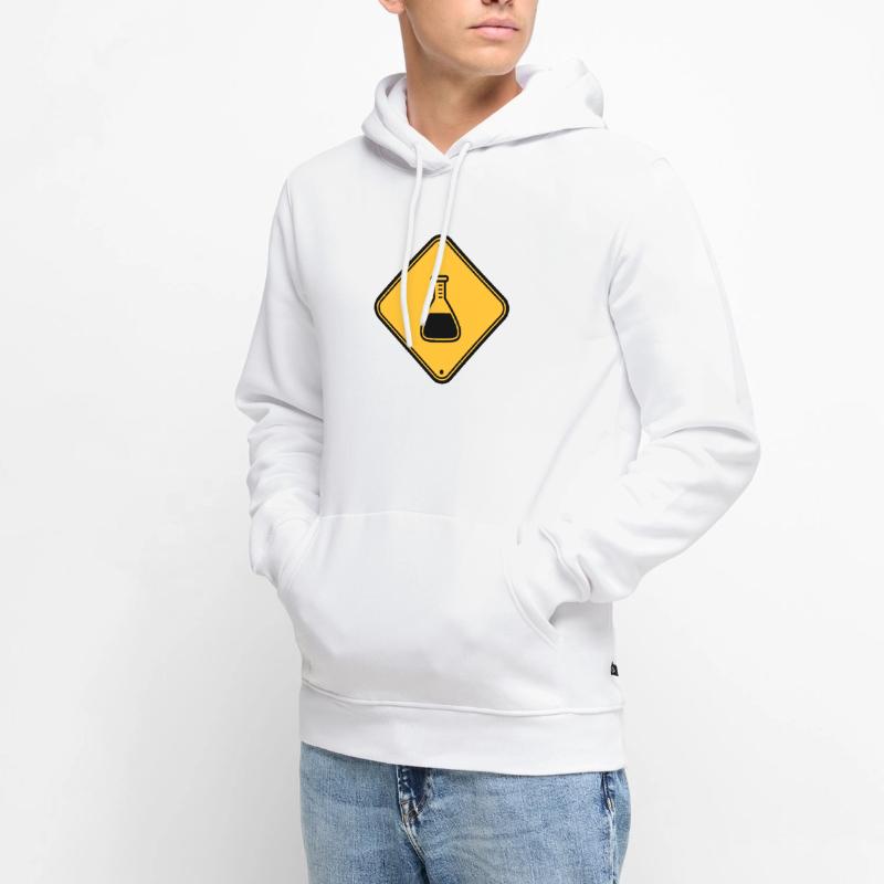 caution science shield note caution flues Men’s Premium Organic Hoodie