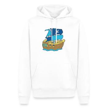 Pirate Boat - Sweat à capuche Premium bio Homme - blanc - Devant - Nico (187cm)