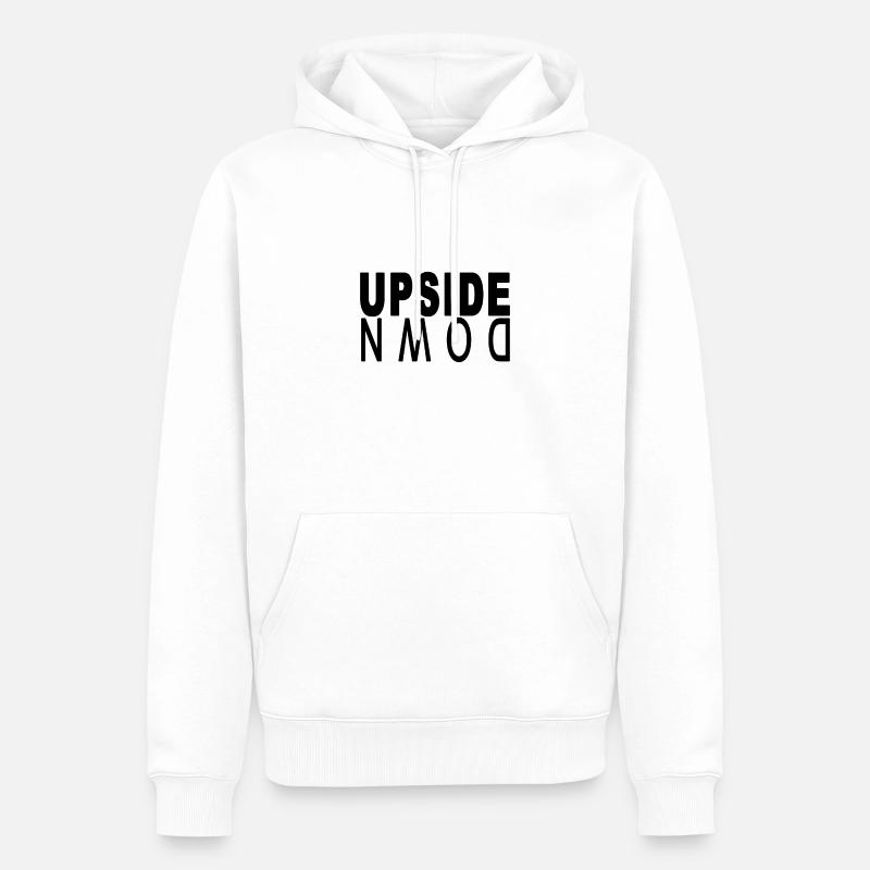 Upside Down Logo - Sweat à capuche Premium bio Homme - blanc
