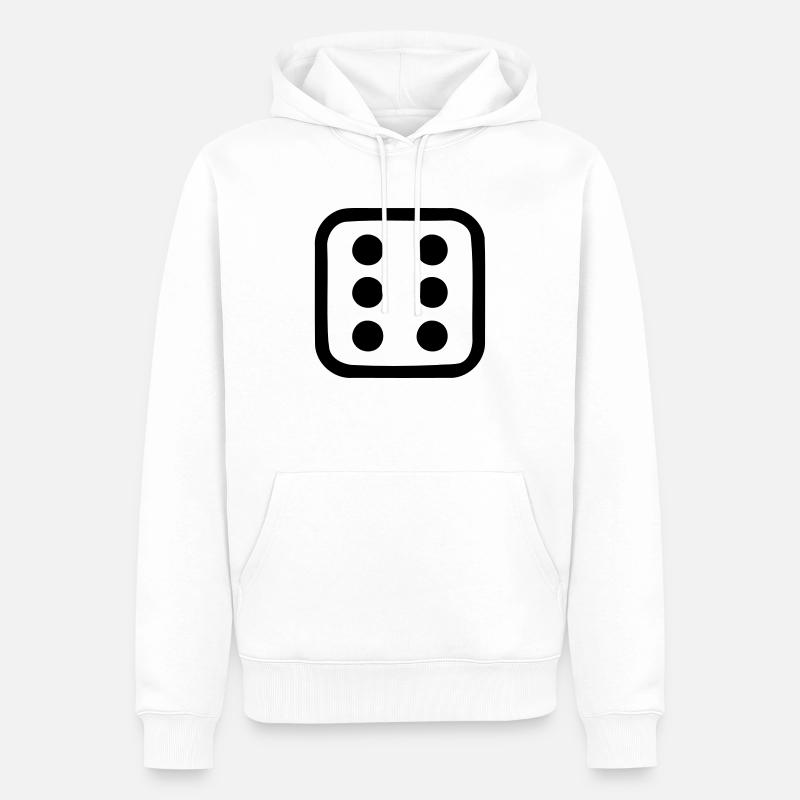 Dé - Sweat à capuche Premium bio Homme - blanc