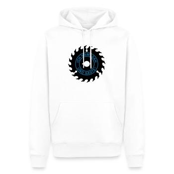 kreissaege_tischler_042014_a_2c - Männer Premium Bio Hoodie - Weiß - Vorne - Nico (187cm)