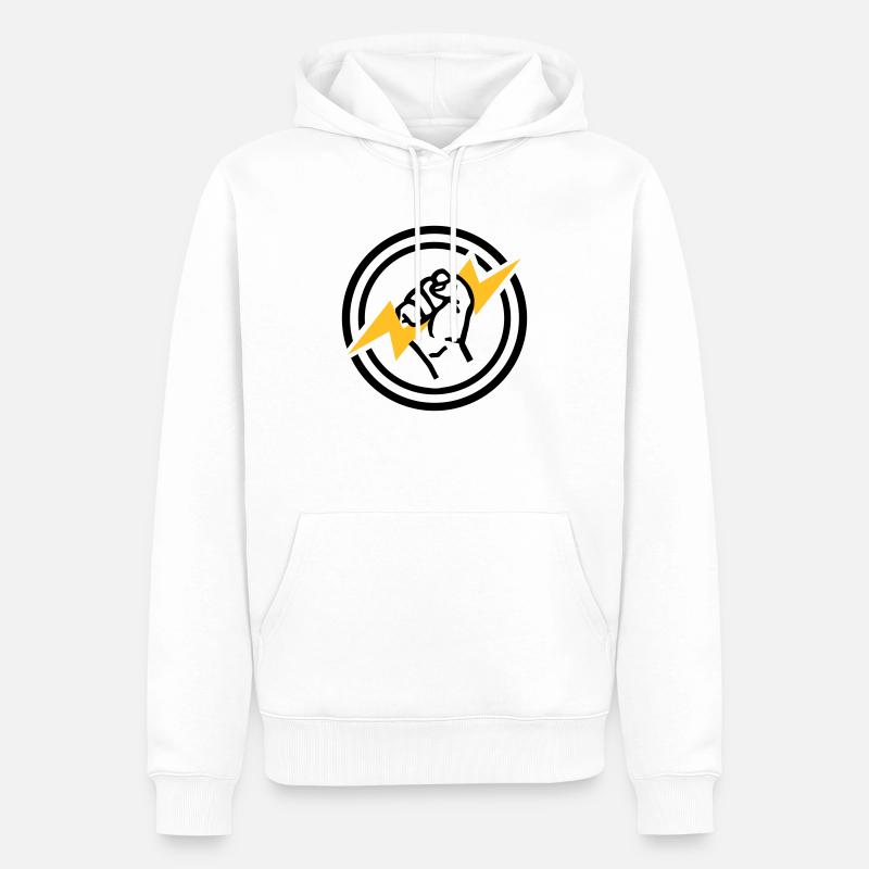 Blitz - Männer Premium Bio Hoodie - Weiß