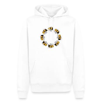 Lustiges Bienen Kreis Muster - Männer Premium Bio Hoodie - Weiß - Vorne - Nico (187cm)