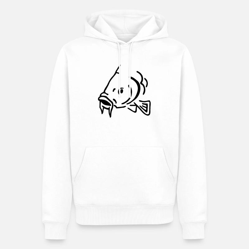 Fisch - Männer Premium Bio Hoodie - Weiß
