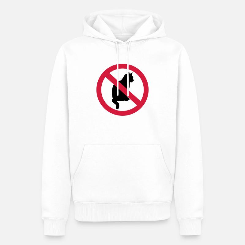 Chat - Sweat à capuche Premium bio Homme - blanc
