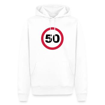 50 Geburtstag - Männer Premium Bio Hoodie - Weiß - Vorne - Nico (187cm)