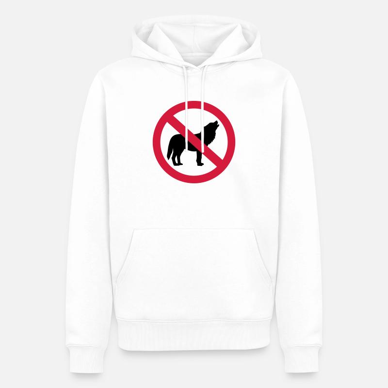 Wolf - Männer Premium Bio Hoodie - Weiß